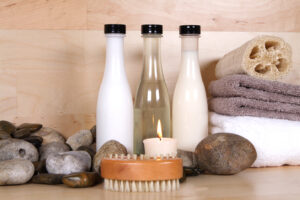 cosmetics in spa setting